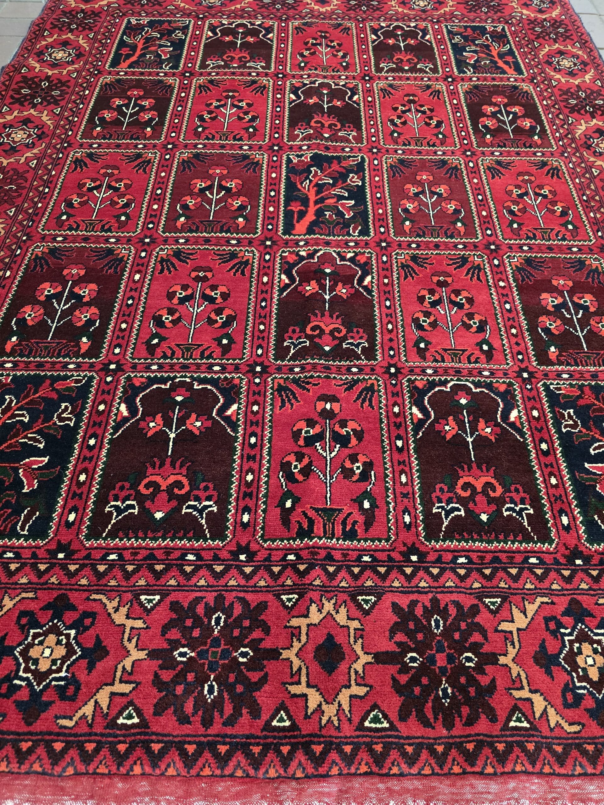 Burgundy Garden Carpet 204 x 158 CM - Image 6