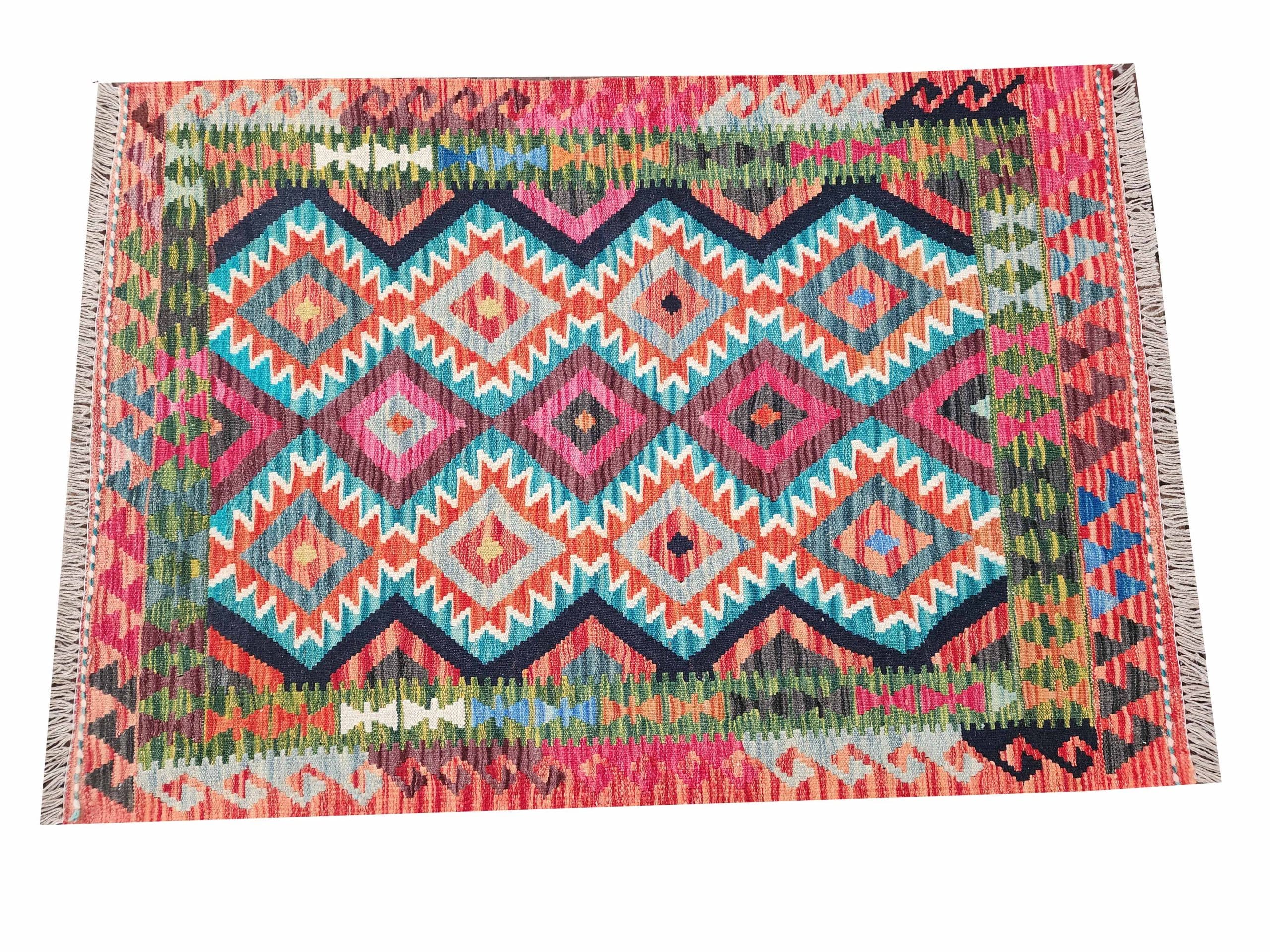 Rainbow Lattice Kilim 146 x 104 CM - Image 2