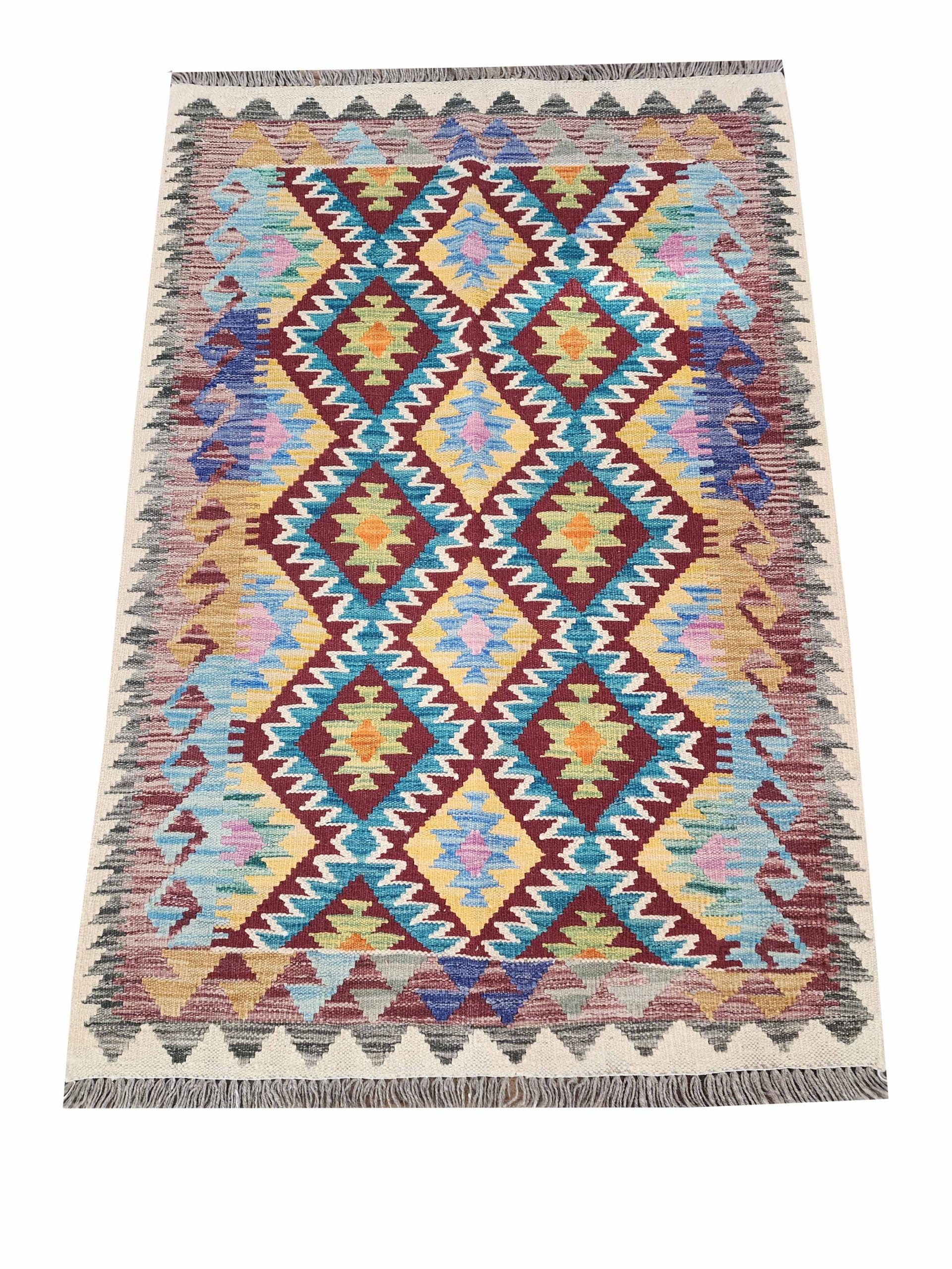 Turquoise Starfield Kilim 147 x 102 CM