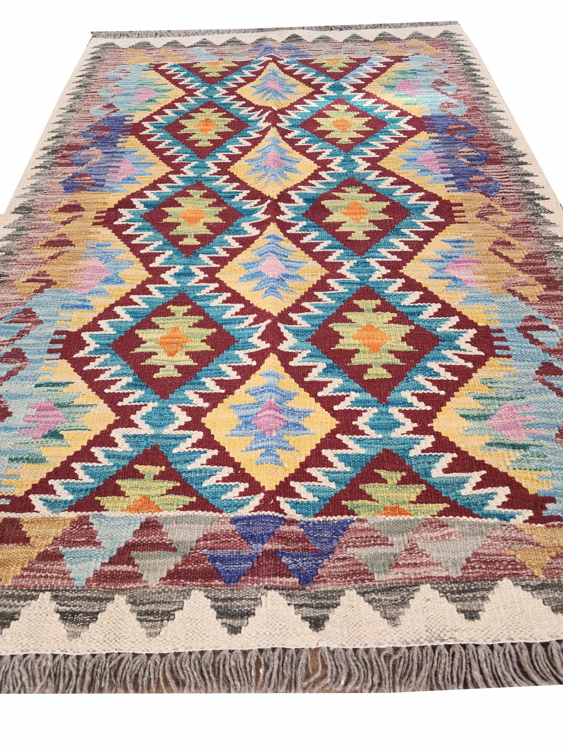 Turquoise Starfield Kilim 147 x 102 CM - Image 4